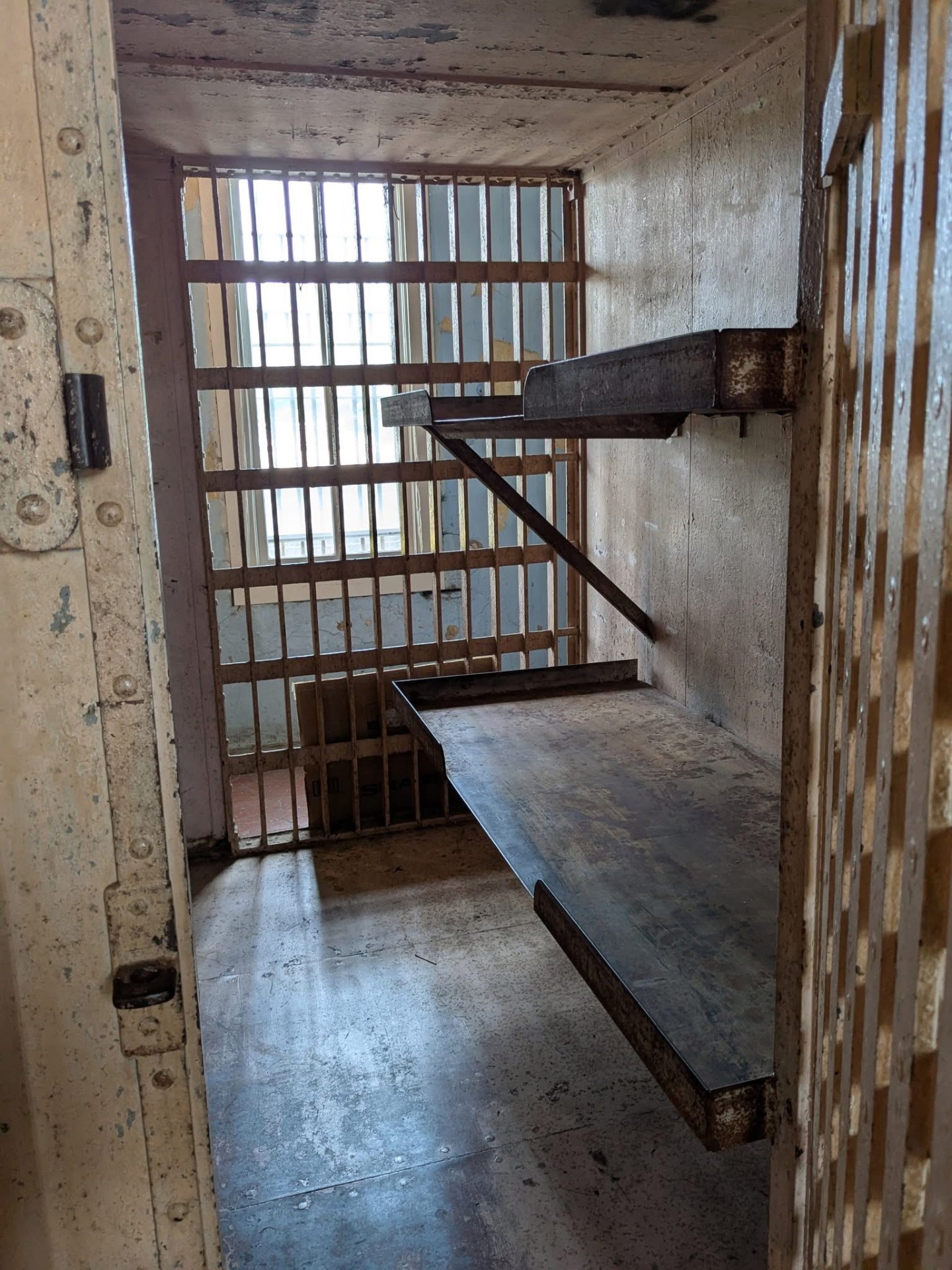 Iron bunk and barred window